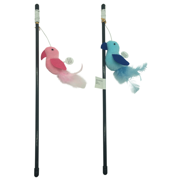 Afbeelding Adori Hengel Vogel Met Geluid - Kattenspeelgoed - 40 cm Assorti door Petsplace.nl
