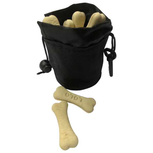 Afbeelding Adori Snackbag Met Karabijnhaak - Hondensnackzak - 9x7 cm Zwart door Petsplace.nl