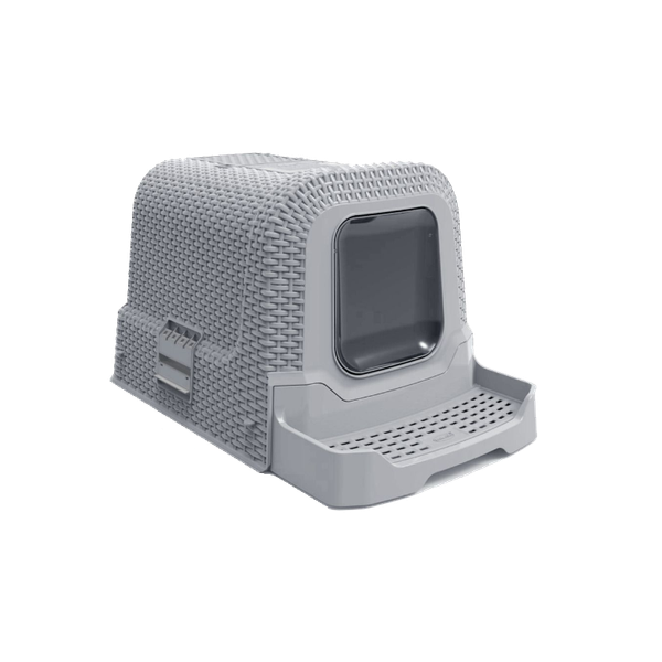 Afbeelding Adori Kattentoilet Rattan 69x42x41 cm - Kattenbak - Grijs door Petsplace.nl