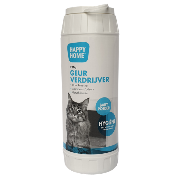 Happy Home Geurverdrijver Baby Poeder - Kattenbakreinigingsmiddelen - 750 ml