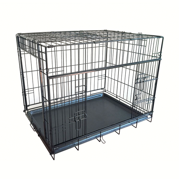 Afbeelding Adori Bench Met Schuifdeuren Zwart - Hondenbench - 91x61x69 cm door Petsplace.nl