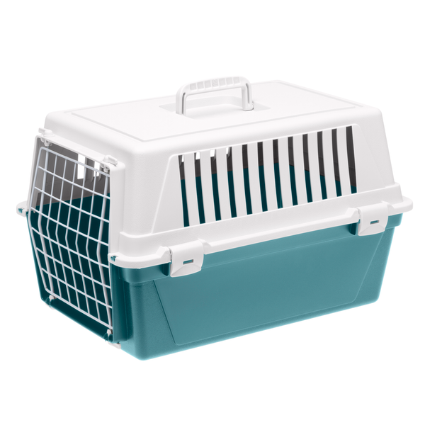 Afbeelding Adori Transportbox - Kattenvervoersbox - 48x32.5x29 cm Petrol Wit door Petsplace.nl