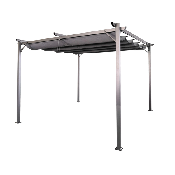 Afbeelding Bestgarden Pergola Met Schaduwdoek - Tuinmeubelen - 290x290x230 cm Grijs door Petsplace.nl