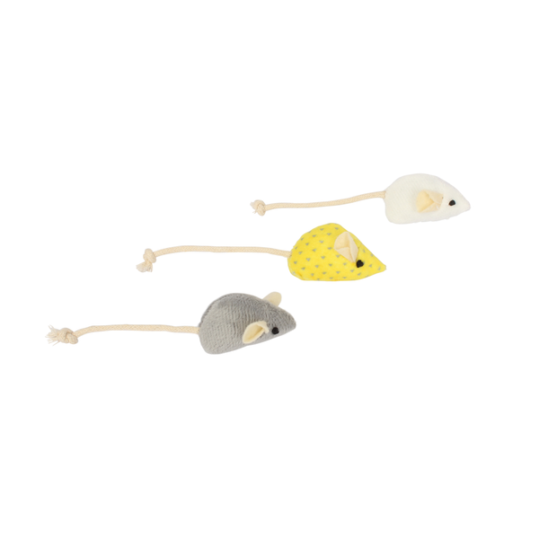 Afbeelding Adori Muis 3-Pack - Kattenspeelgoed - 5x3 cm Assorti door Petsplace.nl
