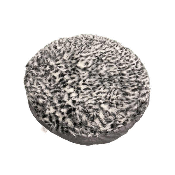 Afbeelding Adori Kussen Rond Mila - Kattenbed - Ø60x12 cm Grijs Print door Petsplace.nl