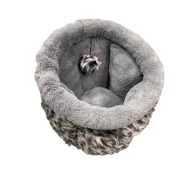 Afbeelding Adori Slaapmand Mila - Kattenbed - 40x32 cm Grijs Print door Petsplace.nl
