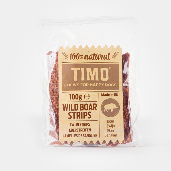 Afbeelding Timo Strips 100 g - Hondensnacks - Zwijn door Petsplace.nl