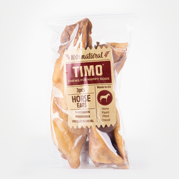 Afbeelding Timo Paardenoren - Hondensnacks - Paardenvlees 3 stuks door Petsplace.nl