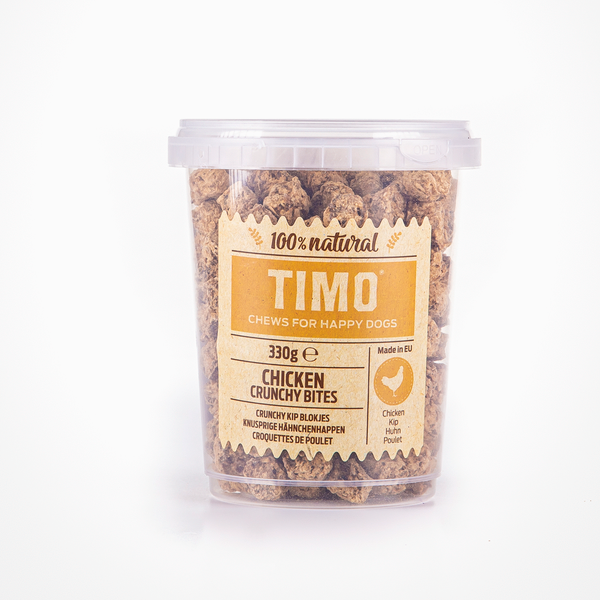 Afbeelding Timo Crunchy Blokjes Emmer - Hondensnacks - Kip 330 g door Petsplace.nl