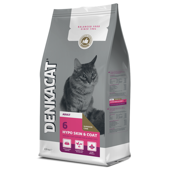 Afbeelding Denkacat Hypo Skin & Coat - Kattenvoer - Vis Rund 2.5 kg Volwassen Katten door Petsplace.nl