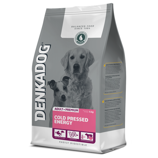 Denkadog Cold Pressed Energy Rund&Kip - Hondenvoer - 4 kg Volwassen Hoden