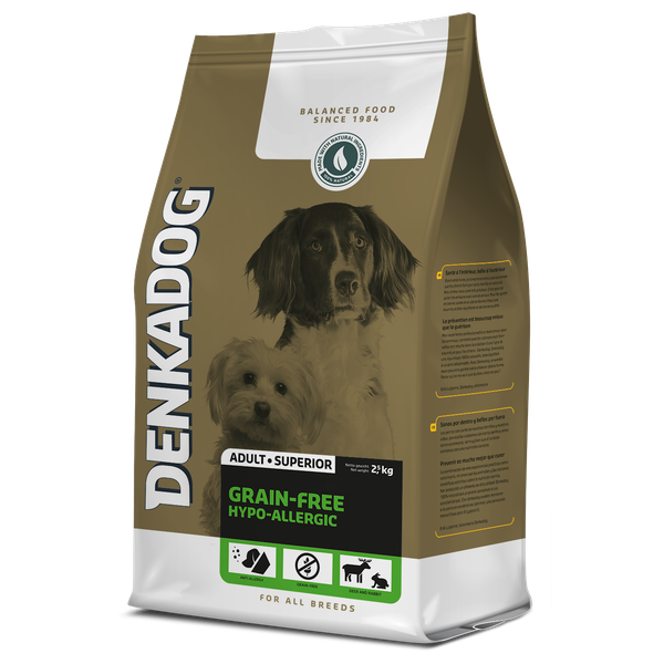 Afbeelding Denkadog Grain-Free Hypo-Allergic Hert&Konijn&Zoete Aardappel - Hondenvoer - 3 kg door Petsplace.nl