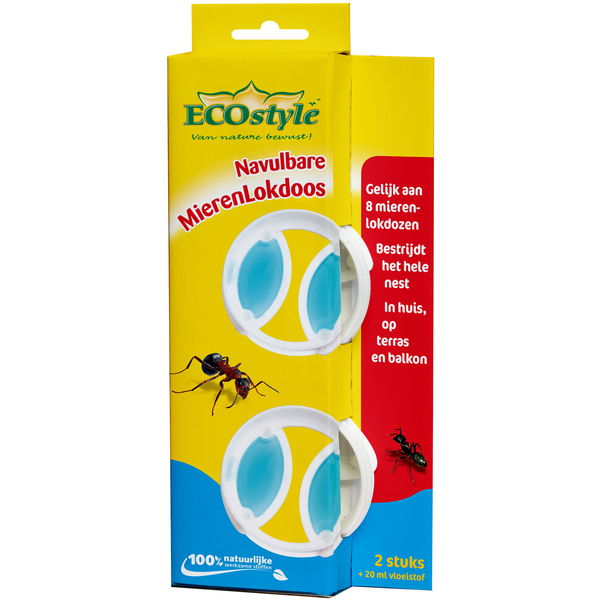 Ecostyle Navulbare Mierenlokdoos - Insectenbestrijding - 2 stuks