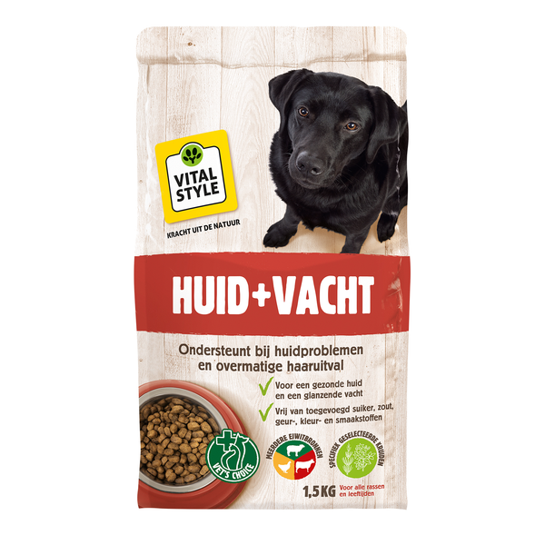 Vitalstyle Huid + Vacht - Hondenvoer - 1.5 kg
