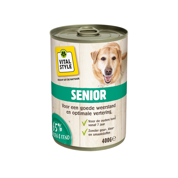 Vitalstyle Blik Vitaal Vlees Senior - Hondenvoer - 400 g