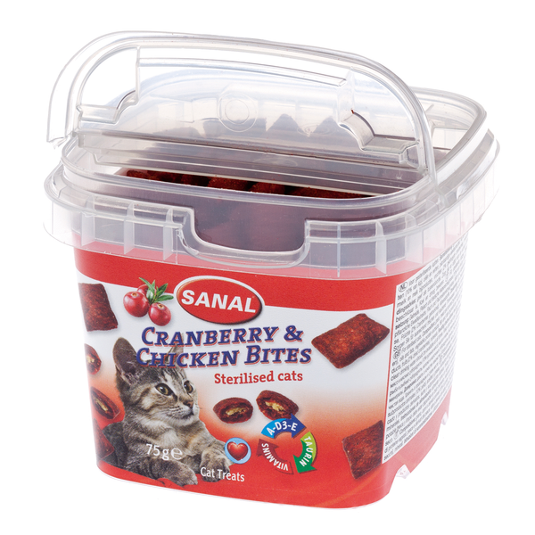 Afbeelding Sanal - Cups Cranberry & Chicken Bites door Petsplace.nl