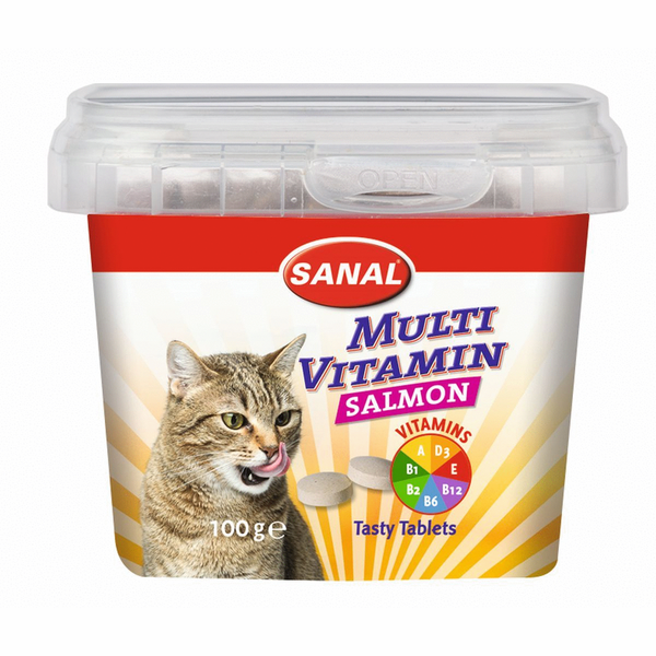 Afbeelding Sanal Multi Vitamin Cat Treats - Kattensnack - Zalm 100 g door Petsplace.nl