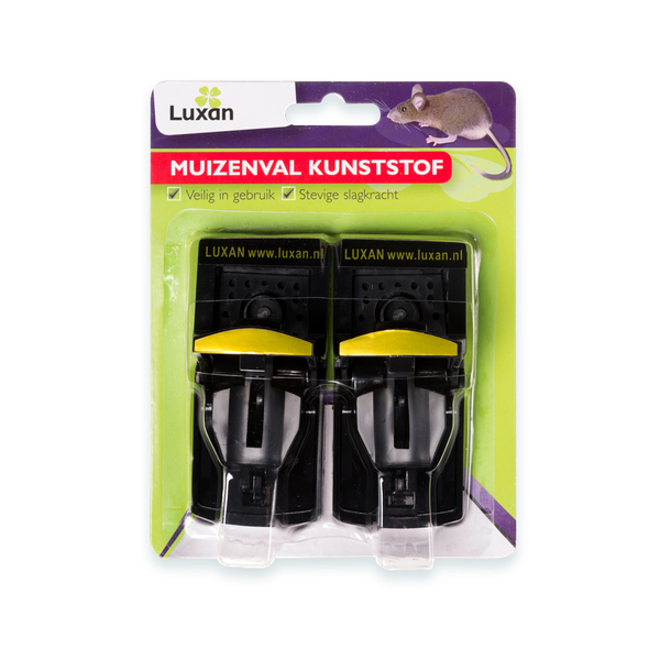 Afbeelding Luxan Muizenval Kunststof - Ongediertebestrijding - 2 stuks door Petsplace.nl