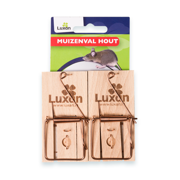 Afbeelding Luxan Muizenval Hout - Ongediertebestrijding - 2 stuks door Petsplace.nl