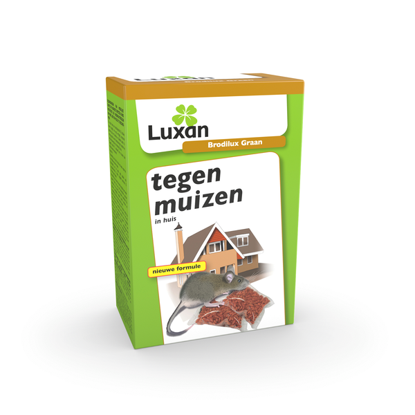 Afbeelding Luxan Brodilux Graan Tegen Muizen - Ongediertebestrijding - 50 g door Petsplace.nl