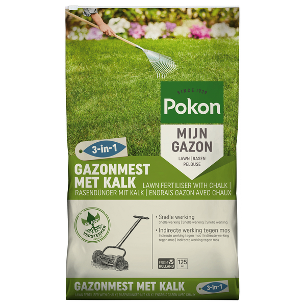 Afbeelding Pokon Gazonmest met Kalk 125m2 door Petsplace.nl