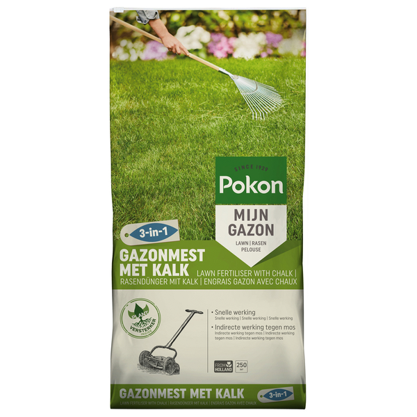 Afbeelding Pokon Gazonmest met Kalk 250m2 door Petsplace.nl