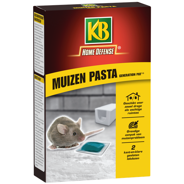 Afbeelding KB Home Defense Muizen pasta Difethialon in 2 lokdozen door Petsplace.nl