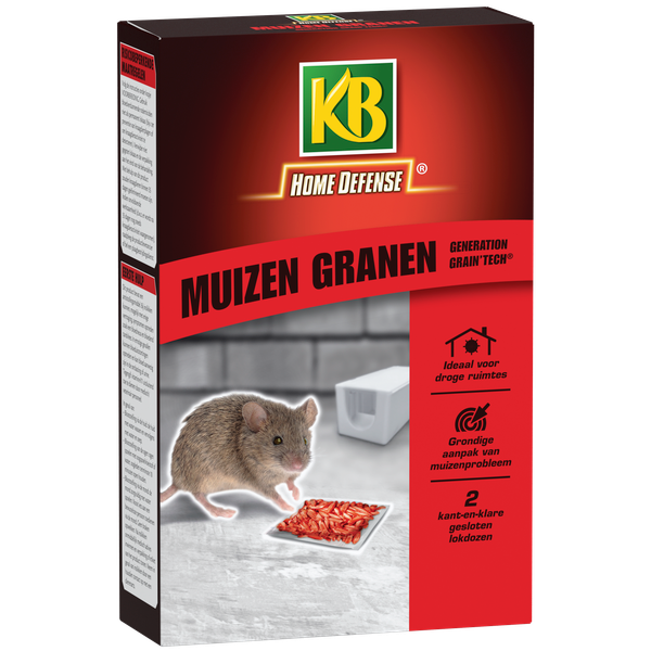 Afbeelding KB Home Defense Muizen granen Difethialon in 2 lokdozen door Petsplace.nl