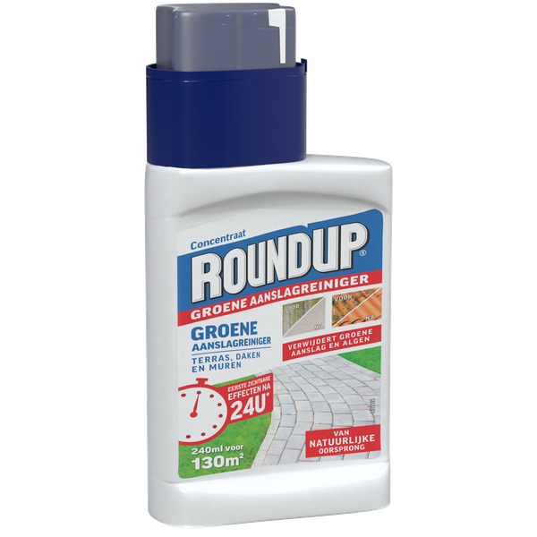 Afbeelding Round-Up Natural Groene Aanslag Reiniger Concentraat - Algen- Mosbestrijding - 240 ml door Petsplace.nl