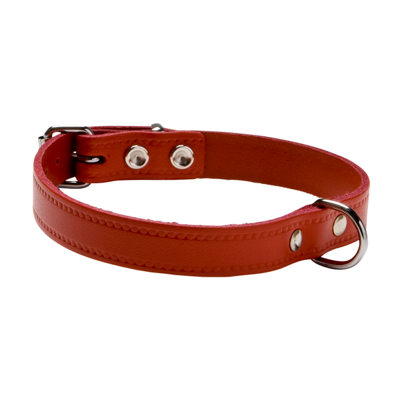 Afbeelding Adori Halsband Leer Met Print Rood - Hondenhalsband - 30x1.2 cm door Petsplace.nl