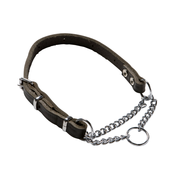 Adori Hondensliphalsband Verstelbaar Met ketting Leer Bruin 55 x 1,2 cm