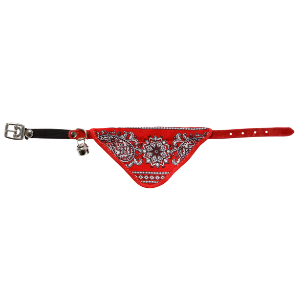 Adori Kattenhalsband Met Zakdoek - Kattenhalsband - 36x1.0 cm Rood