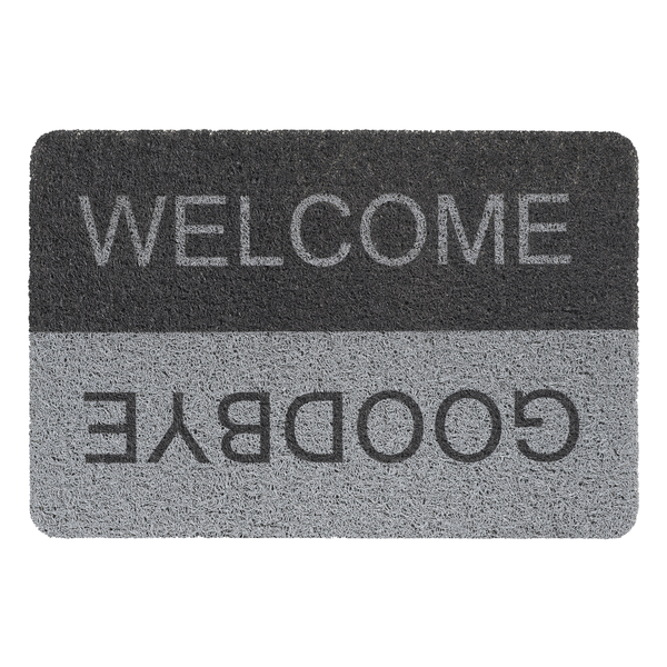 Afbeelding Hamat Curly Buitenmat Welcome/Goodbye - Deurmat - 40x60 cm Grijs Zwart door Petsplace.nl