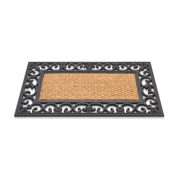 Afbeelding Hamat Rubbermat Kokos Rechthoek - Deurmat - 40x75 cm Bruin Zwart door Petsplace.nl