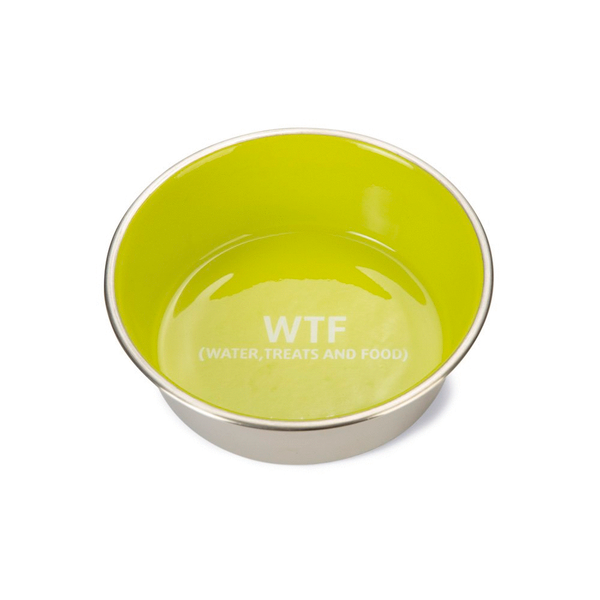 Beeztees voer- en drinkbak wtf - hond - rvs - groen - 16cm