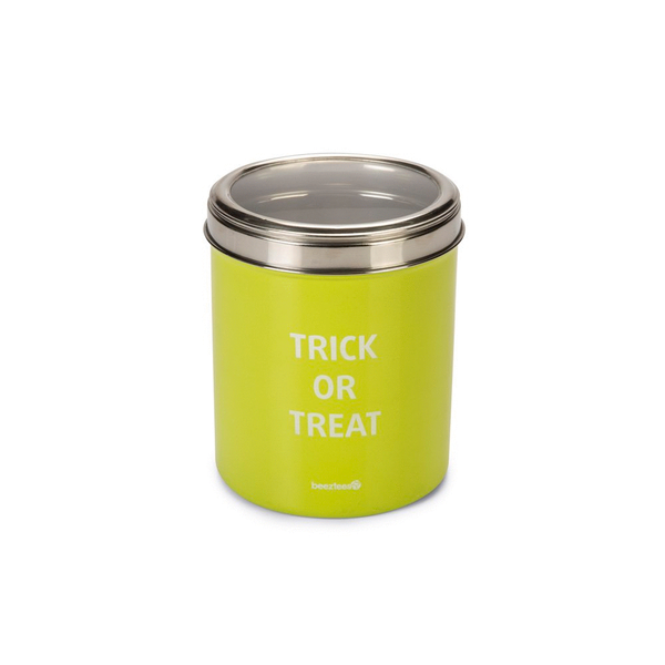 Afbeelding Beeztees voorraadbus trick - hond - rvs - groen - 15x15x19cm door Petsplace.nl