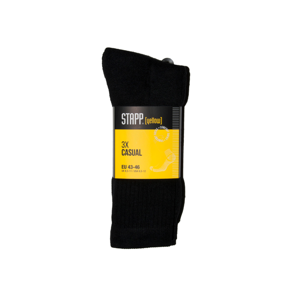 Stapp Yellow Herensok Casual Zwart - Sokken - 3942 3pack