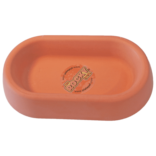 Afbeelding Platepet Betonnen Konijnen Voerbak Ovaal - Voerbak - 21 cm Terracotta door Petsplace.nl