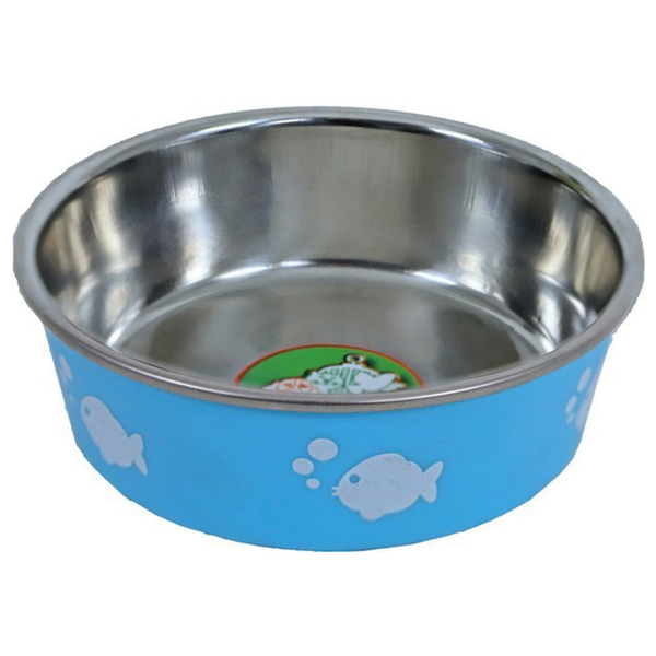 Afbeelding Homestyle Kat Eetbak Vis - Kattenvoerbak - 11 cm Lichtblauw door Petsplace.nl