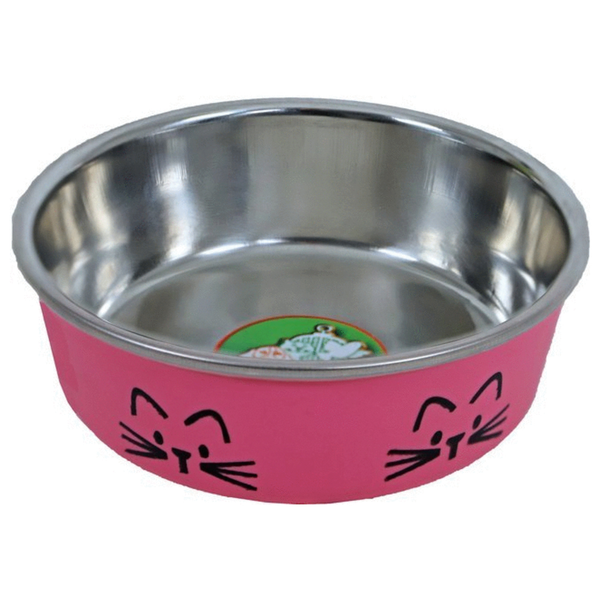 Afbeelding Homestyle Kat Eetbak Kattekop - Kattenvoerbak - 11 cm Roze door Petsplace.nl