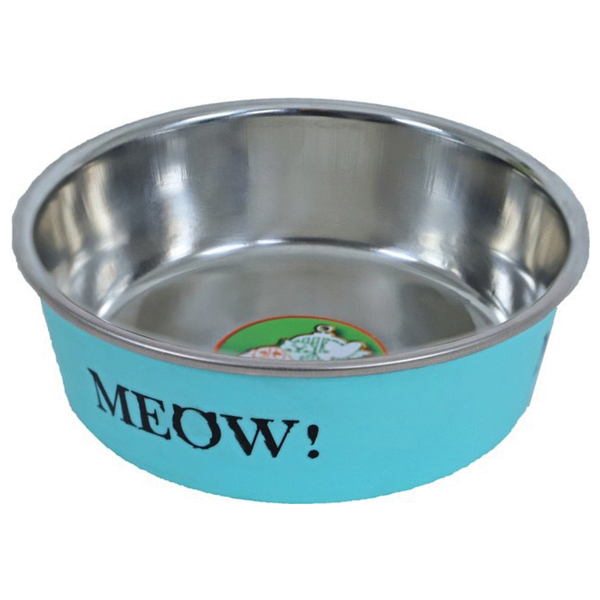 Afbeelding Homestyle Kat Eetbak Meow - Kattenvoerbak - 11 cm Mintgroen door Petsplace.nl