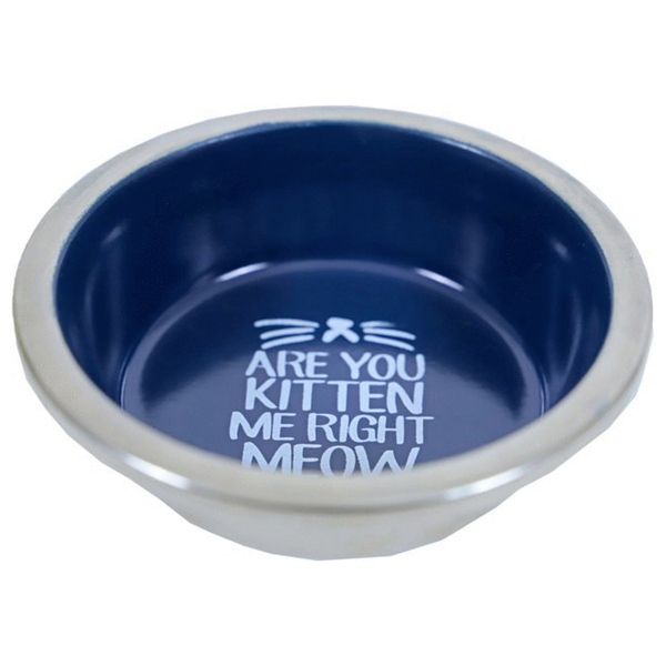 Afbeelding Homestyle Kat Eetbak Melamine 11 cm - Kattenvoerbak - Blauw door Petsplace.nl