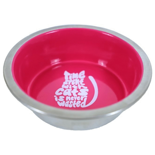 Afbeelding Homestyle Kat Eetbak Melamine 11 cm - Kattenvoerbak - Roze door Petsplace.nl