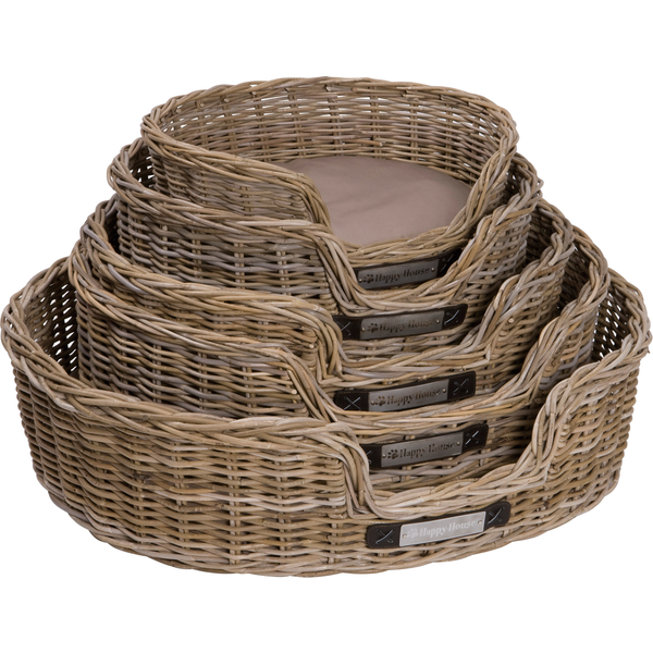 Afbeelding Happy-House Mand Riet Rond Naturel - Hondenmand - Xlarge door Petsplace.nl