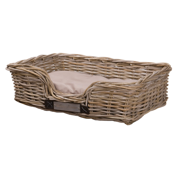 Afbeelding Happy-House Rieten Mand Recht Naturel - Hondenmand - Medium door Petsplace.nl