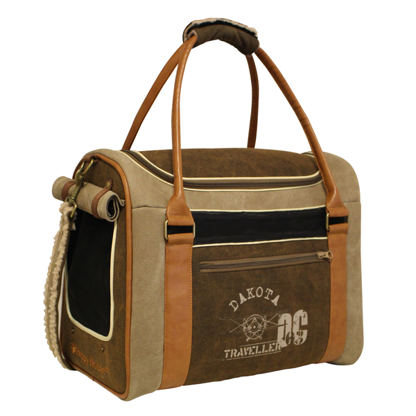 Happy-House Tas Dakota - Hondendraagtas - 40x20x30 cm Bruin Beige Crème