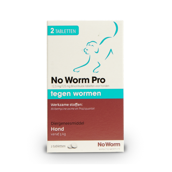 Afbeelding No Worm Pro Hond 2 Tabletten door Petsplace.nl