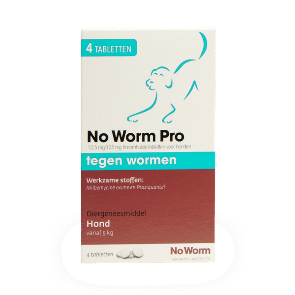 Afbeelding No Worm Pro Hond 4 Tabletten door Petsplace.nl
