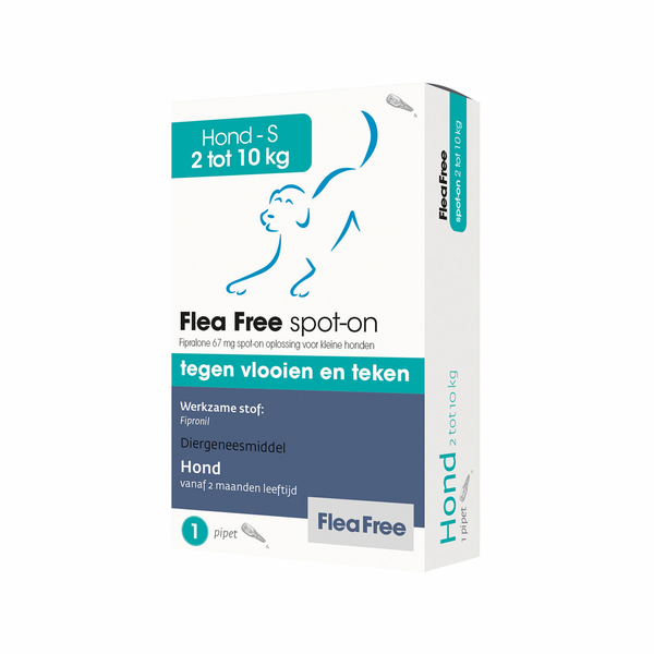 Flea Free Spot-On Hond 2-10 Kg 1 pip - Anti vlooien en tekenmiddel - Small 2-10 Kg