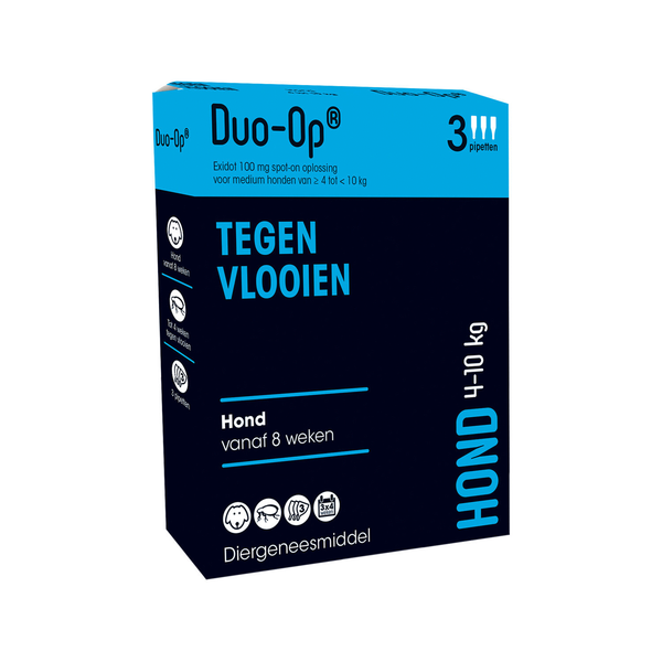 Duo-Op hond 100 mg (4-10 kg) 3 pipetten